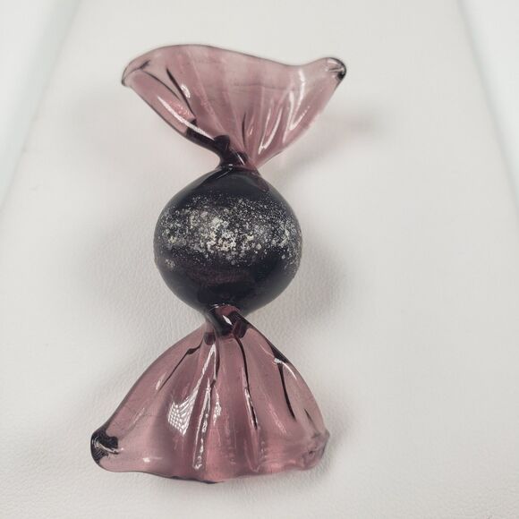 Vintage 1960's Murano Art Art Glass Candy Amethyst Purple White Rare - Picture 7 of 8